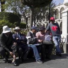 Ecrivain publique sur la place des armes à Arequipa