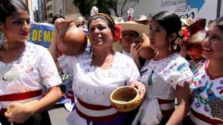 Dance parade in Trujillo, Peru
